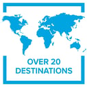Over 20 destinations